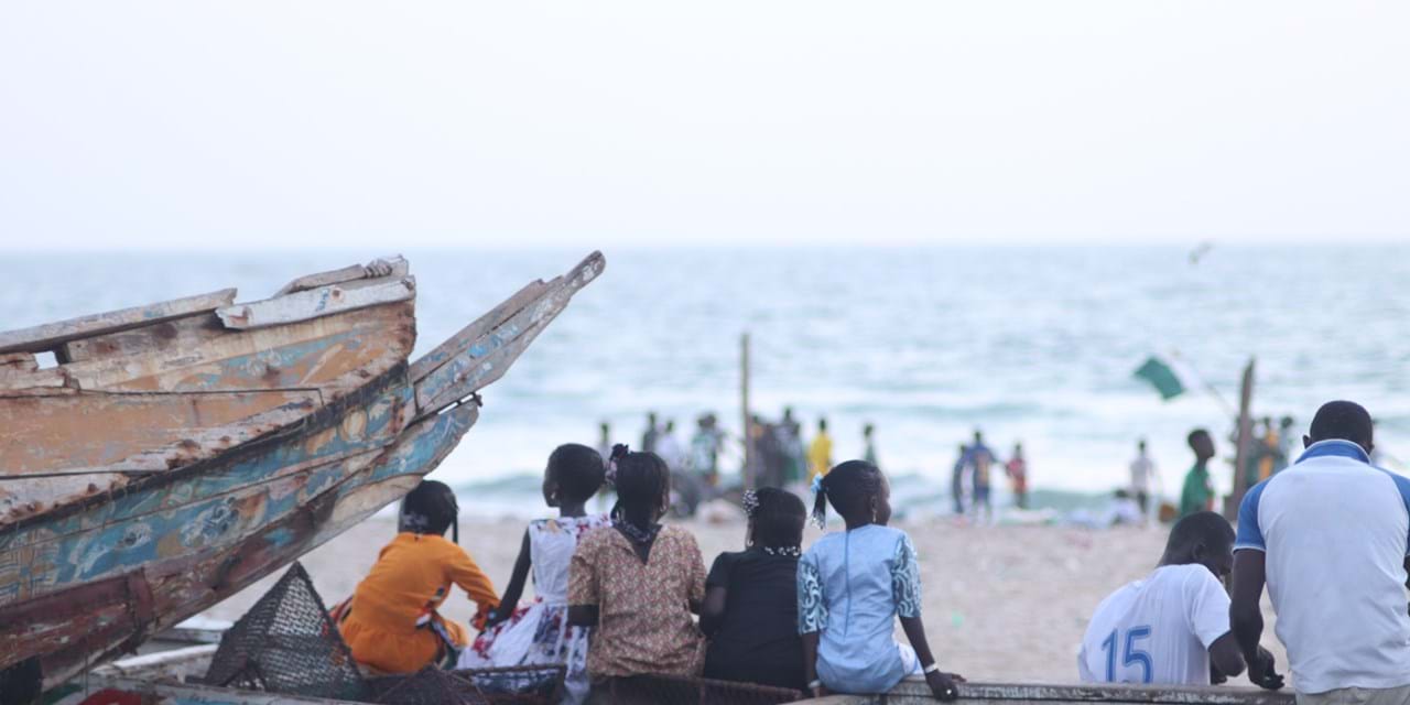 Children at the beach of Guet N'Dar, Saint-Louis, Senegal